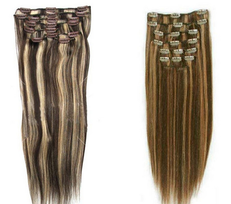 Silky Straight Remy Dark Brown Hair Extensions Clip In Human Hair
